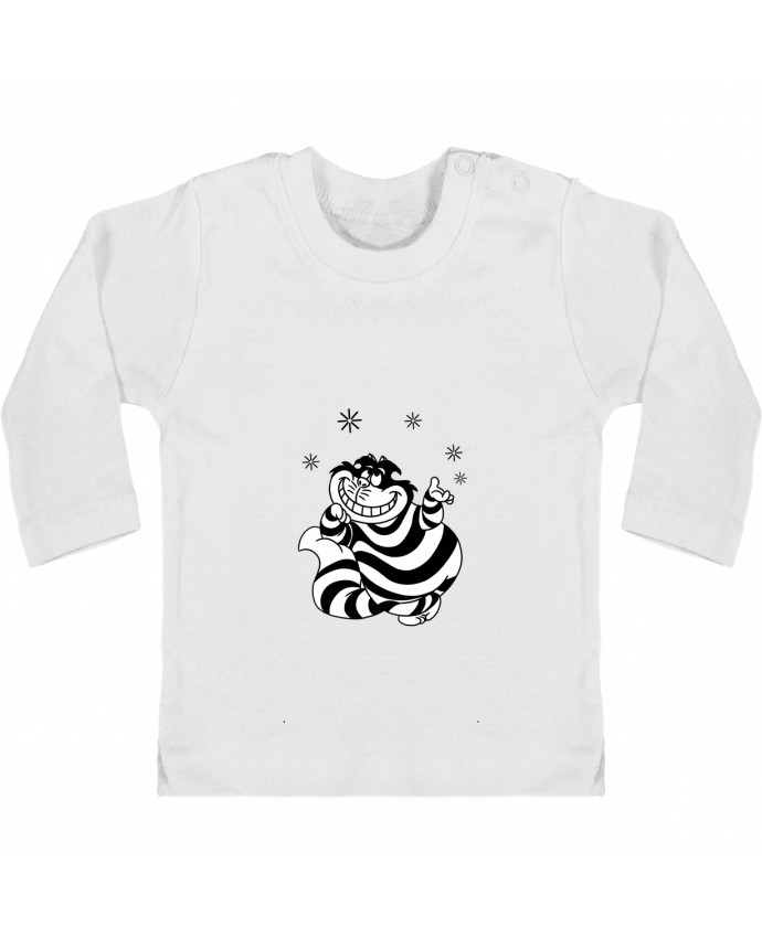 Baby T-shirt with press-studs long sleeve Cheshire cat manches longues du designer tattooanshort