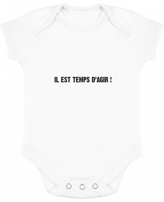 Body bébé manches contrastées IL EST TEMPS D’AGIR ! par berth99