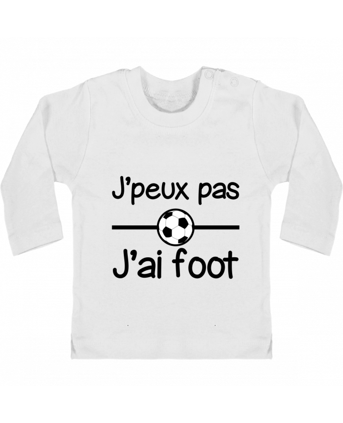 Baby T-shirt with press-studs long sleeve J'peux pas j'ai foot , football manches longues du designer Benichan