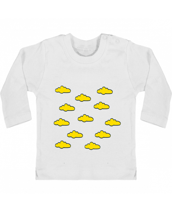 Camiseta Bebé Manga Larga con Botones  Nuages jaunes manches longues du designer SuzonCreations