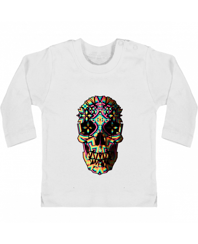 Baby T-shirt with press-studs long sleeve Skull Geo manches longues du designer ali_gulec