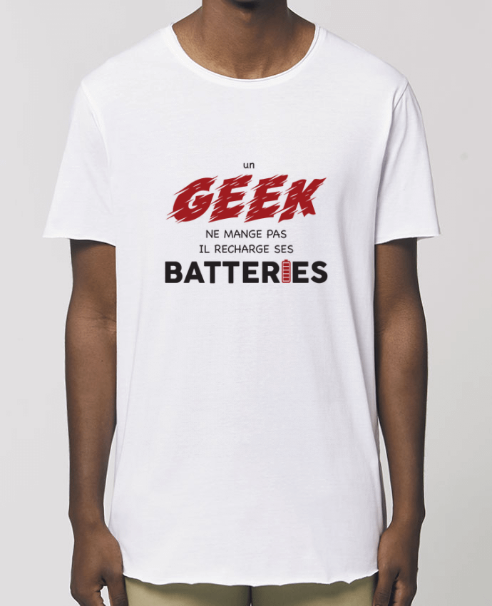 Tee-shirt Homme Un geek ne mange pas, il recharge ses batteries Par  tunetoo