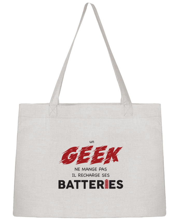 Sac Shopping Un geek ne mange pas, il recharge ses batteries par tunetoo