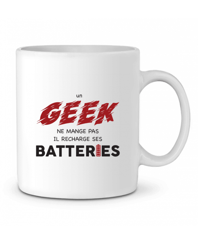 Mug  Un geek ne mange pas, il recharge ses batteries par tunetoo