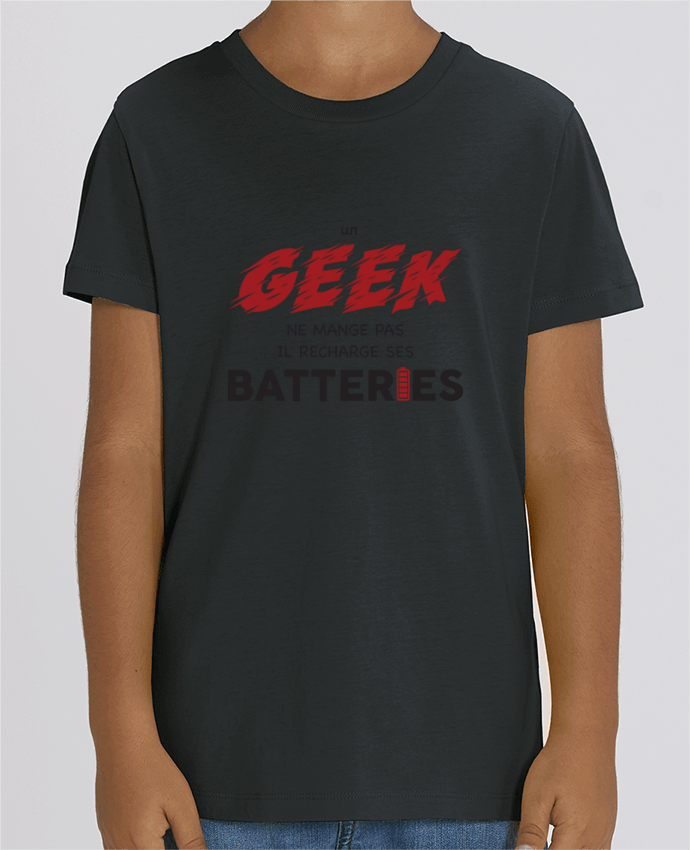 T-shirt Enfant Un geek ne mange pas, il recharge ses batteries Par tunetoo