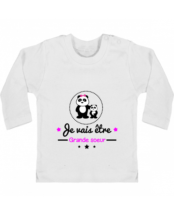 Baby T-shirt with press-studs long sleeve Bientôt grande soeur - Future grande soeur manches longues du designer Benichan