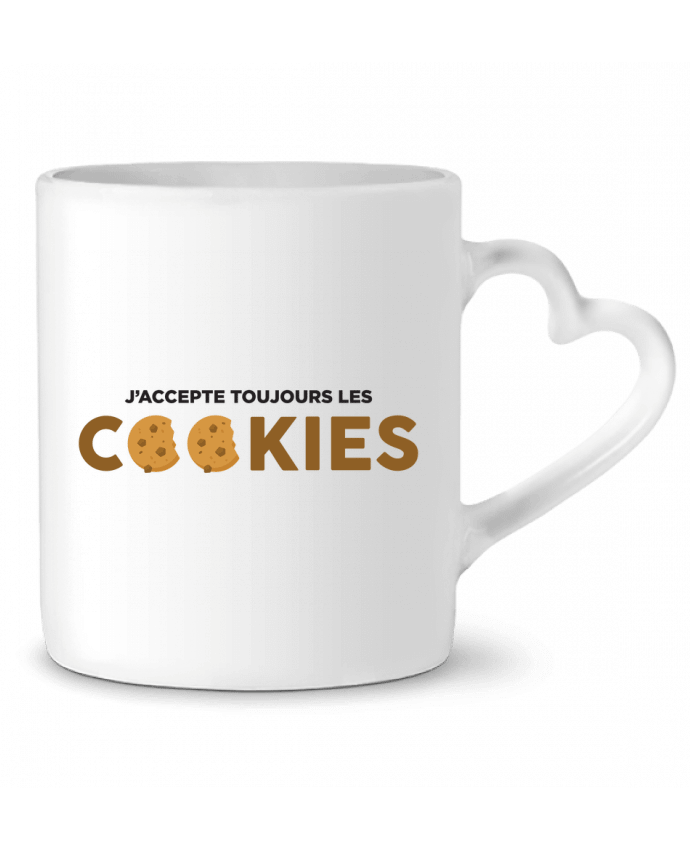 Mug coeur J'accepte toujours les cookies par tunetoo