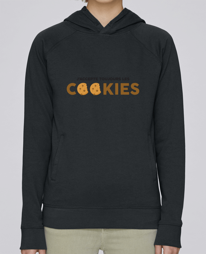 Sweat capuche femme J'accepte toujours les cookies par tunetoo