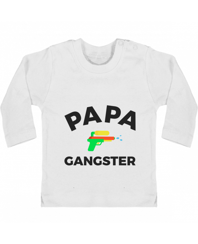 Camiseta Bebé Manga Larga con Botones  Papa Ganster manches longues du designer Ruuud