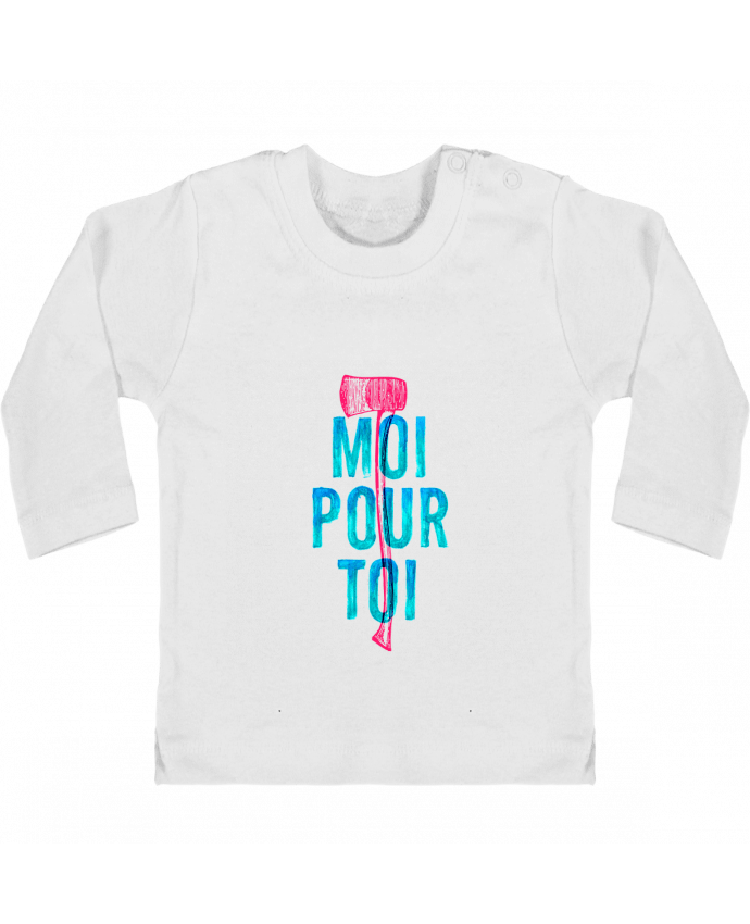 Baby T-shirt with press-studs long sleeve Moi Pour Toi manches longues du designer Promis