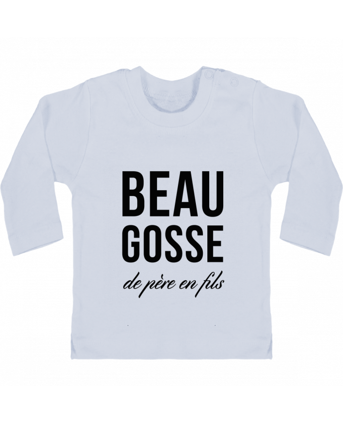 Baby T-shirt with press-studs long sleeve Beau gosse de père en fils manches longues du designer tunetoo