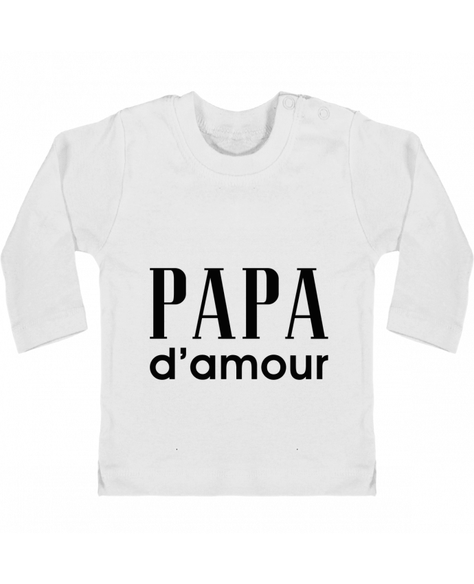 Baby T-shirt with press-studs long sleeve Papa d'amour manches longues du designer tunetoo