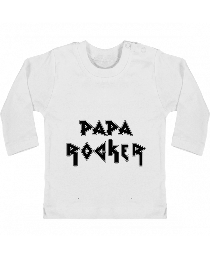 Camiseta Bebé Manga Larga con Botones  Papa rocker manches longues du designer tunetoo