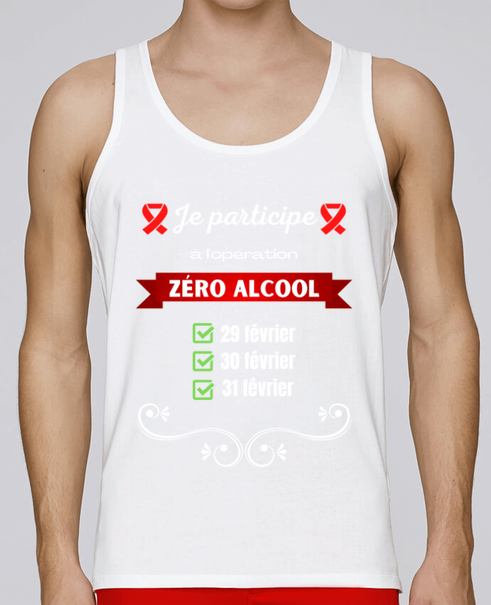 Débardeur homme Je participe à l'opération zéro alcool v2 par Cheerocki 100% coton bio