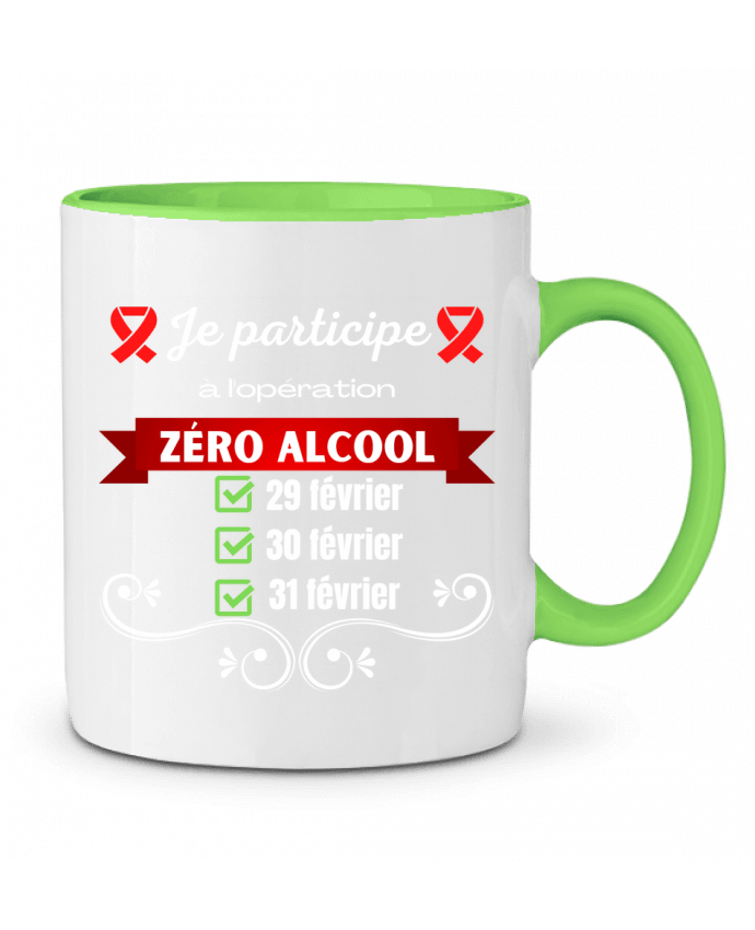 Mug bicolore Je participe à l'opération zéro alcool v2 Cheerocki