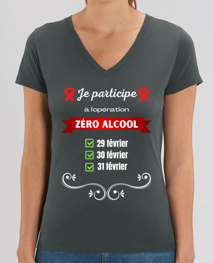 Tee-shirt femme Je participe à l'opération zéro alcool v2 Par  Cheerocki