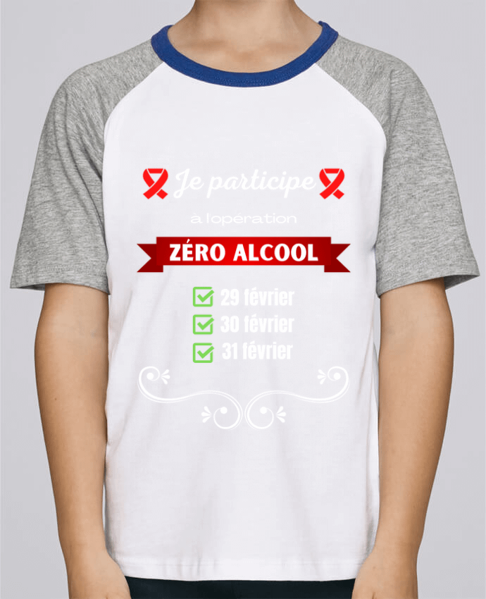 T-shirt enfant Baseball Je participe à l'opération zéro alcool v2 par Cheerocki