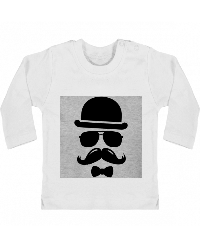 Baby T-shirt with press-studs long sleeve Vetement moustache swag manches longues du designer Designer_TUNETOO