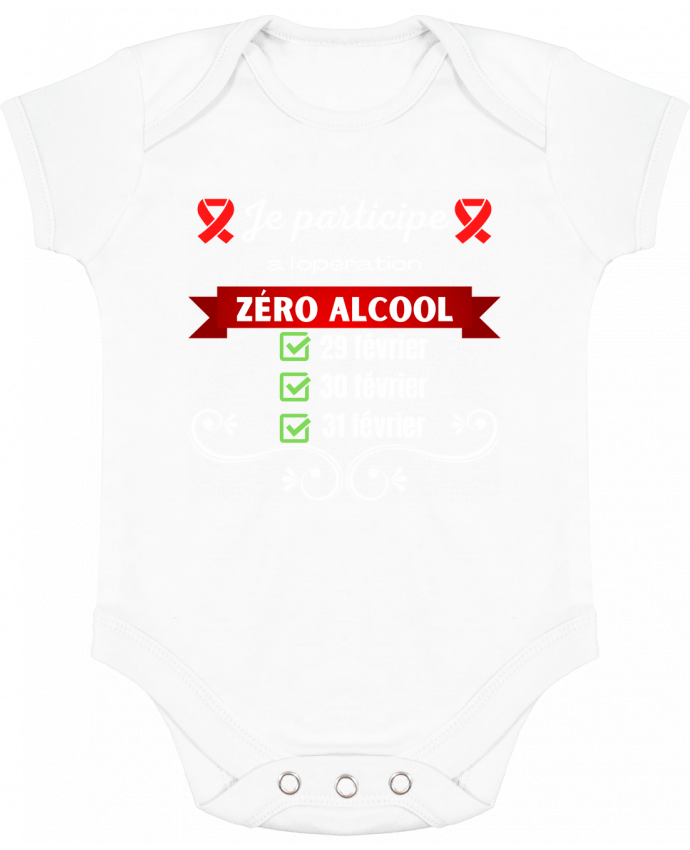 Body bébé manches contrastées Je participe à l'opération zéro alcool v2 par Cheerocki