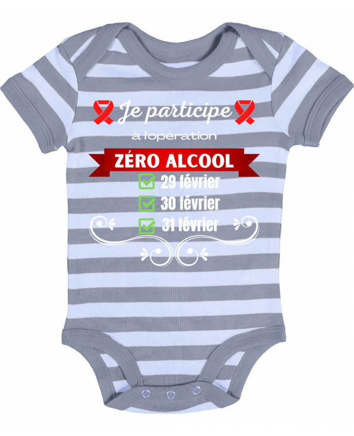 Body Bébé Rayé Je participe à l'opération zéro alcool v2 - Cheerocki