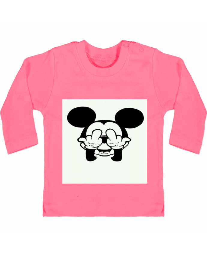 Baby T-shirt with press-studs long sleeve Vetement mickey doigt d'honneur manches longues du designer Designer_TUNETOO