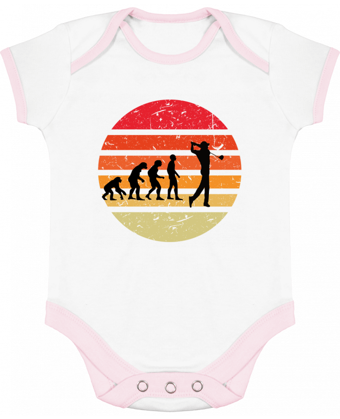 Body bébé manches contrastées Evolution de l'homme GOLF par Cheerocki