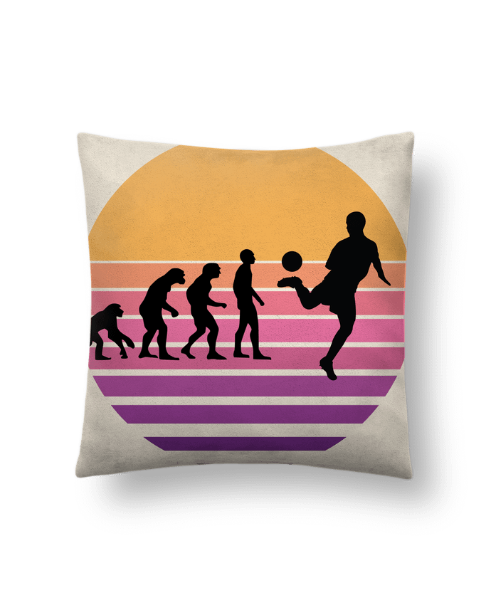 Coussin suédine Evolution de l'homme FOOTBALL par Cheerocki