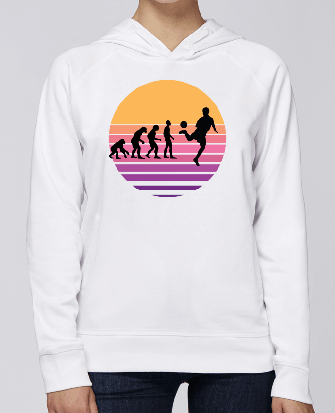 Sweat capuche femme Evolution de l'homme FOOTBALL par Cheerocki