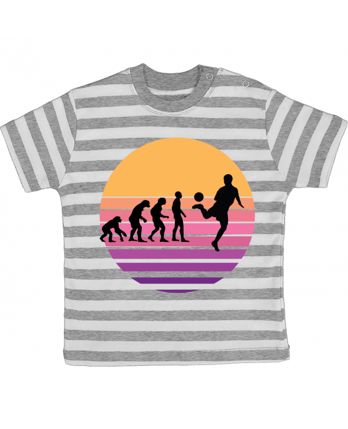 Tee-shirt bébé à rayures Evolution de l'homme FOOTBALL par Cheerocki