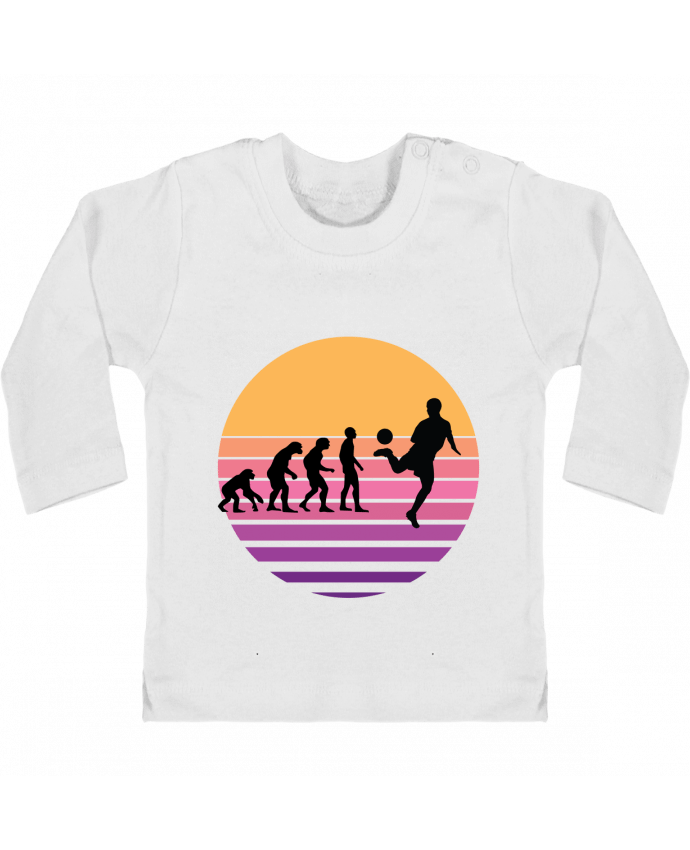 T-shirt bébé Evolution de l'homme FOOTBALL manches longues du designer Cheerocki