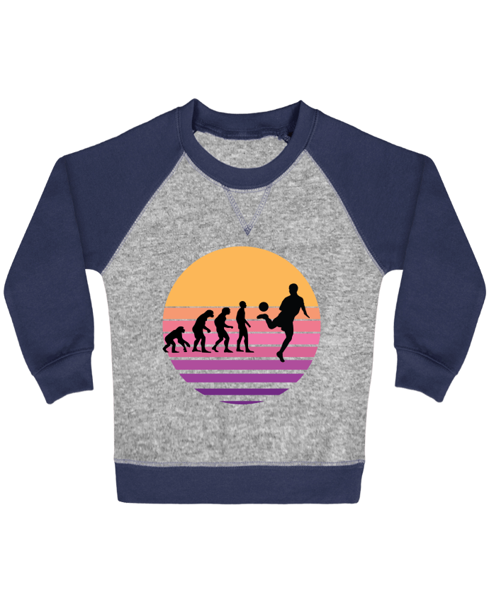 Sweat bébé manches contrastée Evolution de l'homme FOOTBALL par Cheerocki