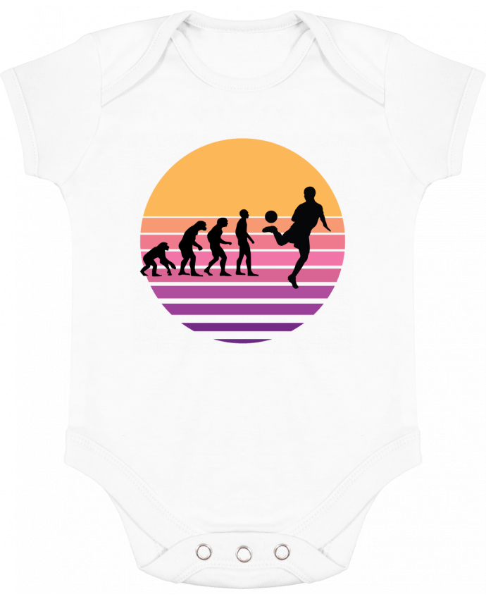 Body bébé manches contrastées Evolution de l'homme FOOTBALL par Cheerocki