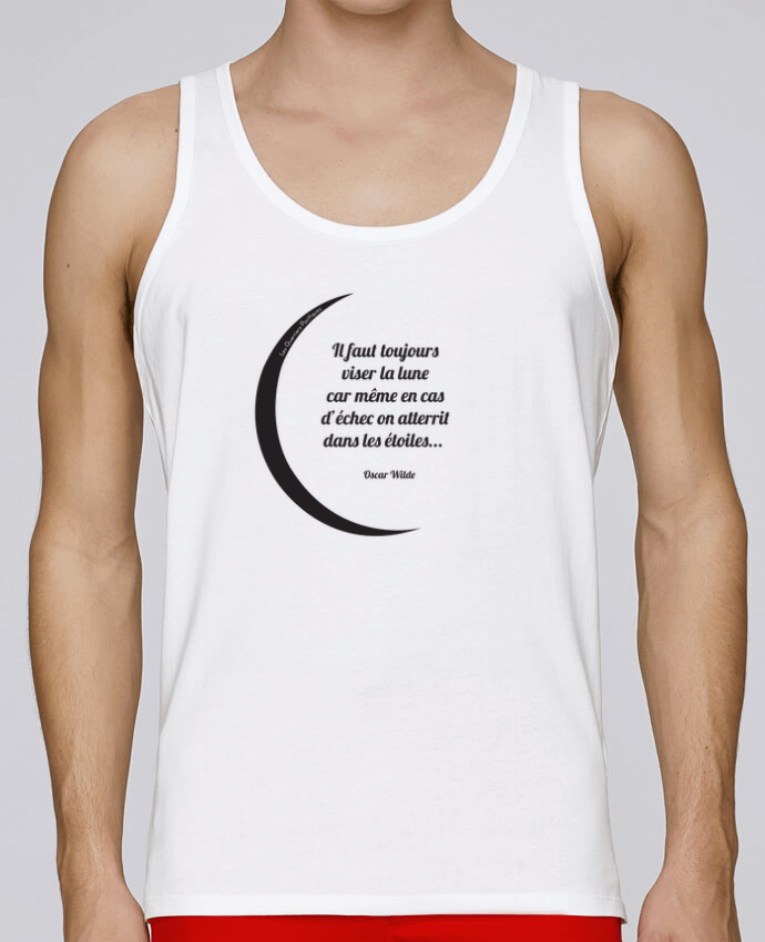Débardeur homme Viser la lune... par Les Guerriers Pacifiques 100% coton bio