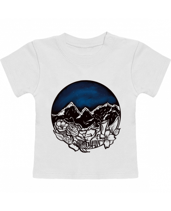 T-shirt bébé Montagne de fleurs manches courtes du designer MMDesign29