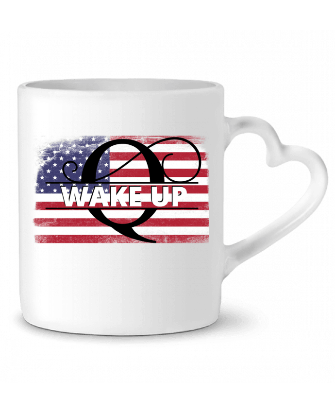 Mug coeur QAnon USA wake up par Cheerocki