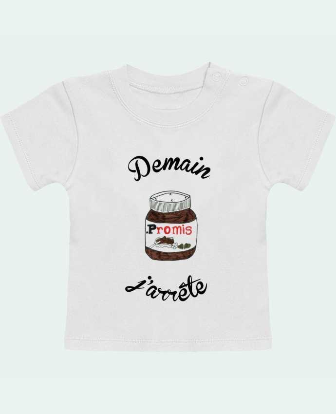 Camiseta Bebé Manga Corta Demain j'arrête le Nutella manches courtes du designer Promis