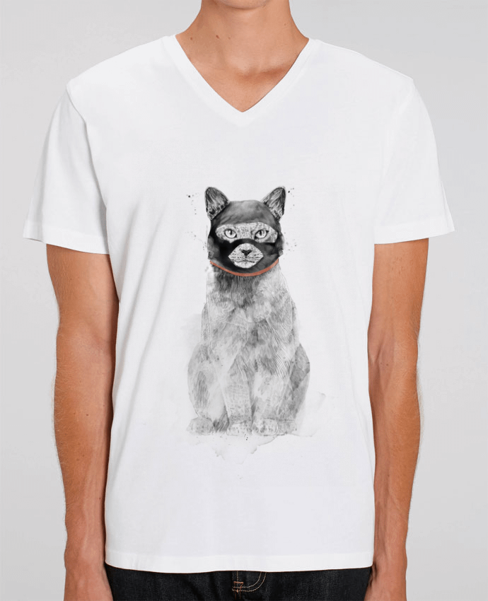 T-shirt homme Masked cat par Balàzs Solti