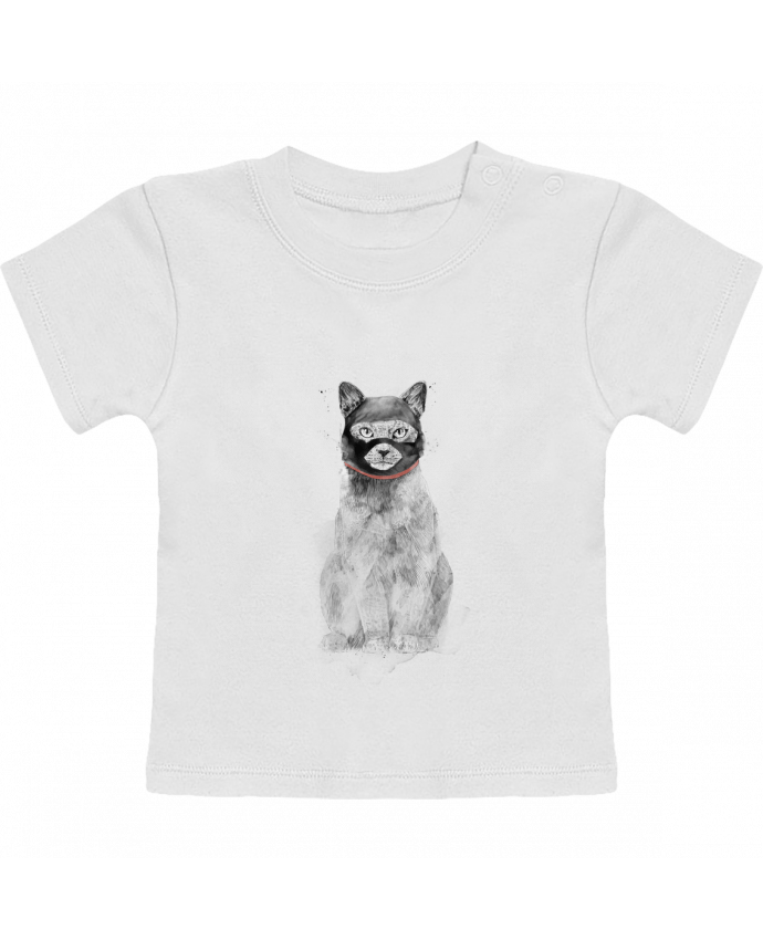 T-shirt bébé Masked cat manches courtes du designer Balàzs Solti