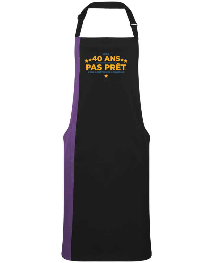 Two-tone long Apron On a 40 ans qu'une fois dans la vie - Anniversaire by  tunetoo