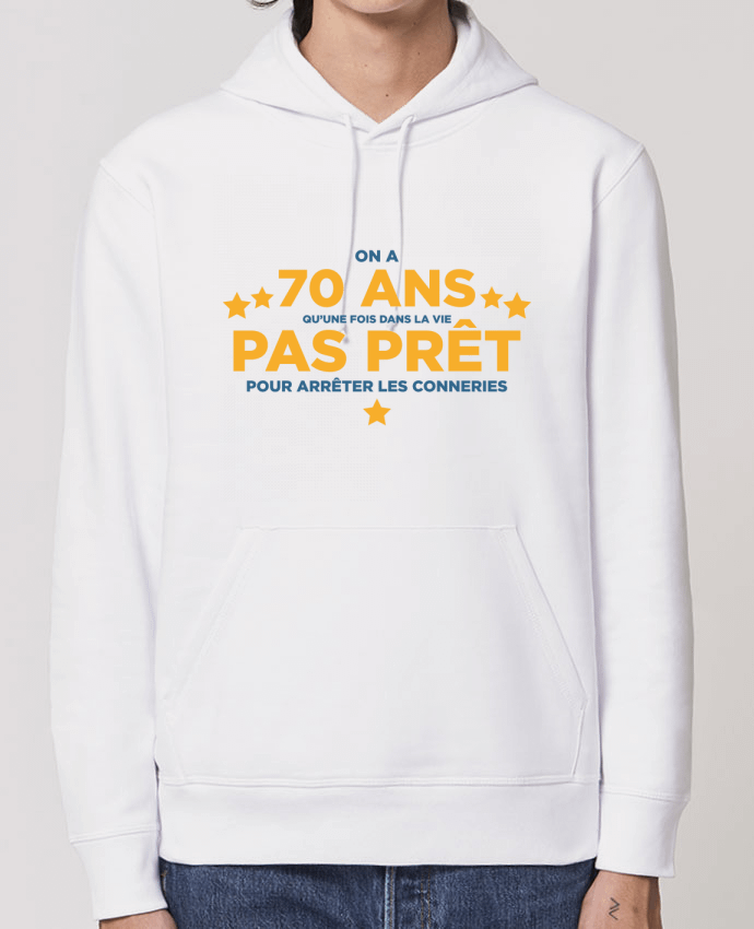 Sweat-Shirt Capuche Essentiel Unisexe Drummer On a 70 ans qu'une fois dans la vie - Anniversaire Par tunetoo