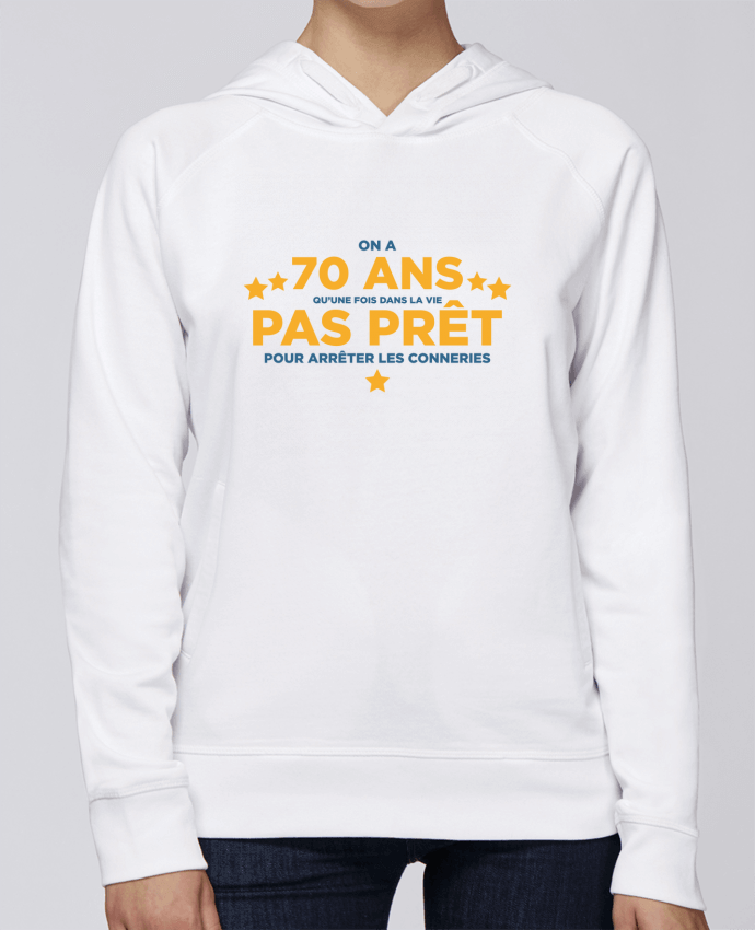 Hoodie Raglan sleeve welt pocket On a 70 ans qu'une fois dans la vie - Anniversaire by tunetoo