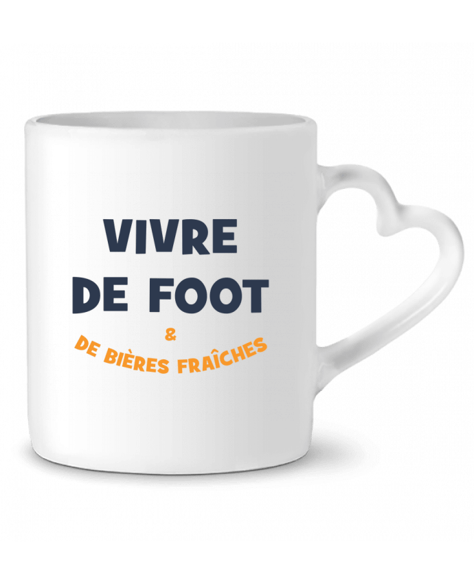 Mug coeur Vivre de foot et de bières fraîches par tunetoo