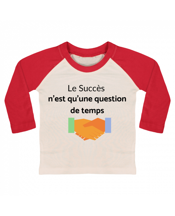 Tee-shirt Bébé Baseball ML Le succès n'est qu'une question de temps par frenchydesign