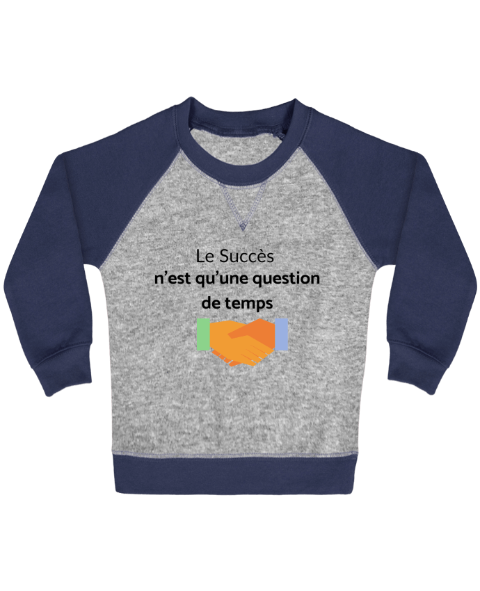 Sweat bébé manches contrastée Le succès n'est qu'une question de temps par frenchydesign