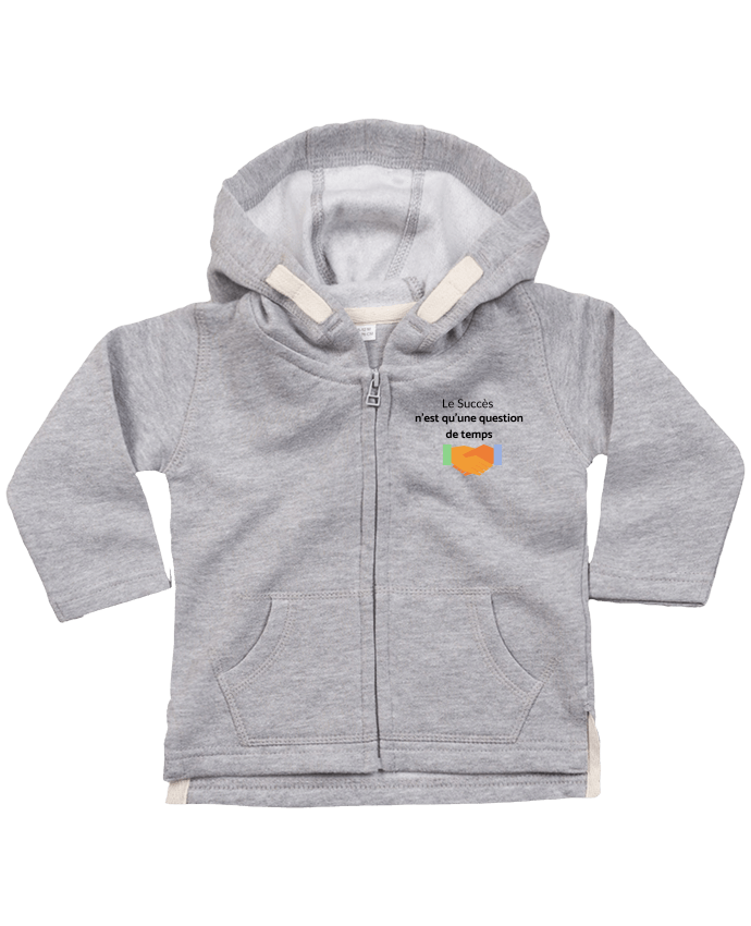 Sweat à capuche bébé zippé Le succès n'est qu'une question de temps par frenchydesign