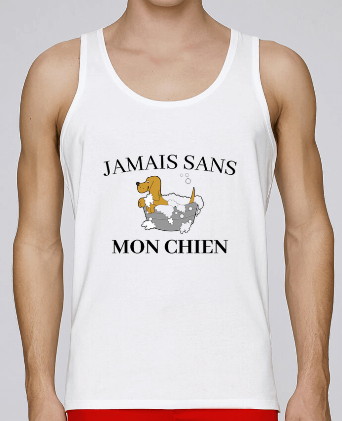 Débardeur homme Jamais sans mon chien par frenchydesign 100% coton bio