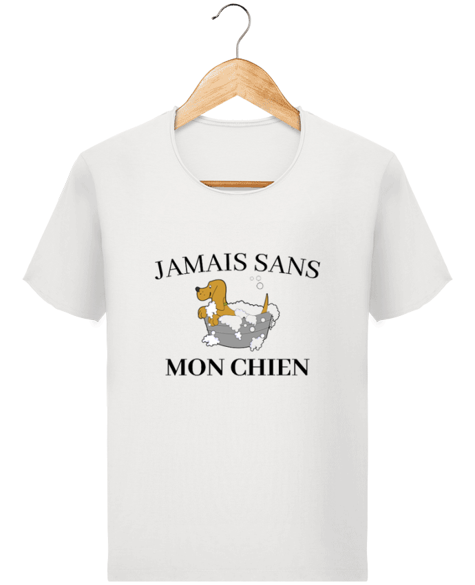  T-shirt Homme vintage Jamais sans mon chien par frenchydesign