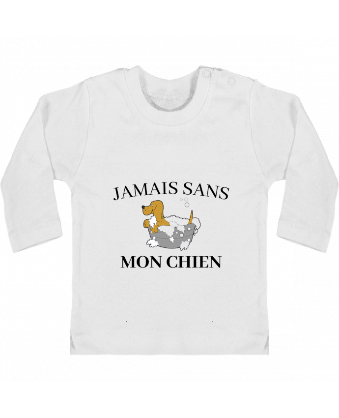 T-shirt bébé Jamais sans mon chien manches longues du designer frenchydesign