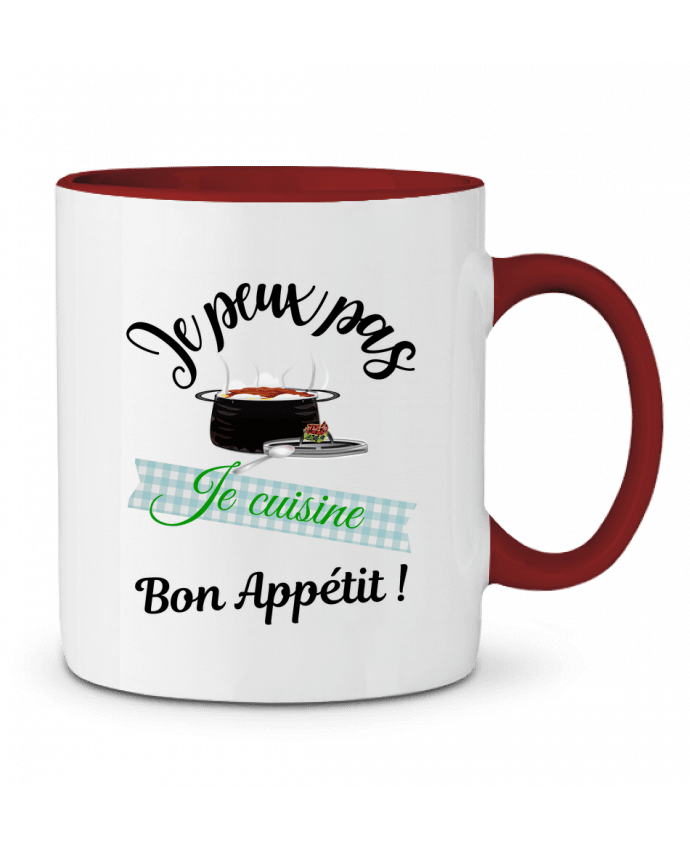 Mug bicolore je peux pas, je cuisine, bon appétit ! Fridaé