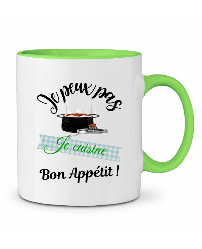 Mug bicolore je peux pas, je cuisine, bon appétit ! Fridaé